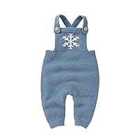 IMEKIS Newborn Baby Knit Romper Overalls Christmas Snowflake Sweater Jumpsuit 1st Birthday Photo Shoot Outfit for Girls Boys