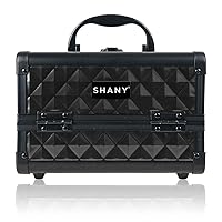 SHANY Chic Makeup Train Case Cosmetic Box Portable Makeup Case Cosmetics Beauty Organizer Jewelry storage with Locks, Multi trays Makeup Storage Box with Makeup Mirror - Twilight