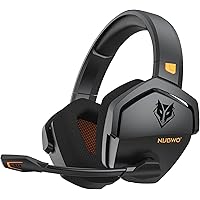 NUBWO G06 Dual Wireless Gaming Headset with Microphone for PS5, PS4, PC, Mobile, Switch: 2.4GHz Wireless + Bluetooth - 100 Hr Battery - 50mm Drivers - Orange