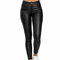 Faux Leather Casual Pants for Women Sexy Stretch High Waist Female Shaping Stretch Bodycon PU Leather Pants