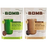 Blender Bombs The Bomb Co, Glow Better & Java Jolt, High Fiber Smoothie Supplement with Superfoods & Amino Acids, Smoothie Mix with Hemp, Flax and Chia Seeds, 20 Servings
