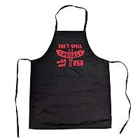 Crazy Dog T-Shirts Can't Spell Sausage Without USA Cookout Apron Funny 4th Of July Cookout Kitchen Smock