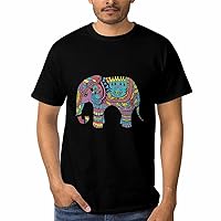 Bohemia Elephant T Shirts Crewneck Short Sleeve Shirts Print T-Shirt Casual Loose Tees Tops for Adult