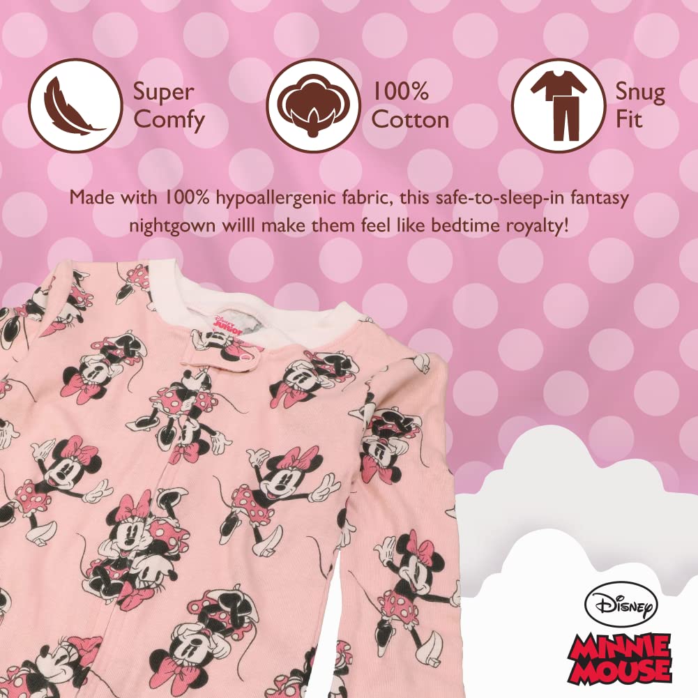 Disney Baby Little Mermaid | Mickey Minnie Mouse 2-Pack Footless Snug-fit Cotton Onesie Pajamas