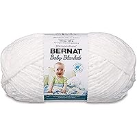 Bernat BABY BLANKET BB White Yarn - 1 Pack of 10.5oz/300g - Polyester - #6 Super Bulky - 220 Yards - Knitting/Crochet