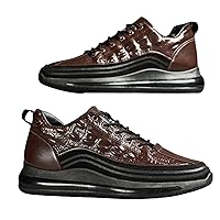 2023 New Men's Casual Cowhide Air Cushion Shoes,Cowhide Crocodile Print Sneakers for Men,Non-Slip Casual Comfortable Shoes