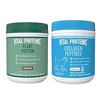Vital Proteins 1.25 lb Unflavored Collagen Peptides Powder + 16.5 oz Chocolate Plant Protein Powder