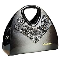 Fashion Crystal Women's Top Handle Satchel Handbags Leather Evening Bag Party Diamonds Shoulder Messenger Bags