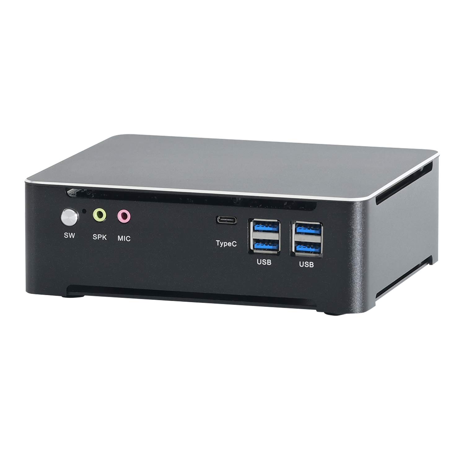 HUNSN 4K Mini PC, Desktop Computer, Server, 6 Cores I7 8750H, BM21b, DP, HDMI, 6 x USB3.0, Type-C, LAN, Smart Fan, Barebone, NO RAM, NO Storage, NO System