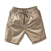 HAYKMTRU Mens Classic Relaxed Fit Pull On Shorts Slim Fit Stretch Waisted Chino Short Summer Drawstring Walk Golf Deck Shorts