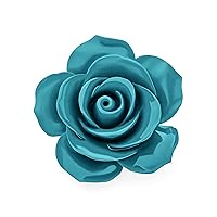 Romantic Fashion Statement Pink Blue Black White Red Floral Blooming 3D Carved Large Rose Flower Brooch Scarf Pin For Women Teen