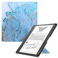 Slimshell Case for Kindle Scribe 10.2” 2022 Released, Origami Standing Lightweight PU Leather Stand Smart Cover with Auto Sleep Wake Feature for Kindle Scribe 10.2 inch with Pen Holder (Marble)