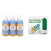Simply Saline Nasal Mist 3-Pack, Flonase Allergy Relief Nasal Spray 72 Sprays Allergy Medicine Bundle