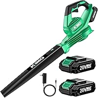 K I M O. Electric Leaf Blower with 2 X 2.0 Battery & Charger 200 CFM 170 MPH Lightweight Handheld Cordless Leaf Blower, Small Leaf Blowers for Lawn Care, Yard | Patio| House |Jobsite