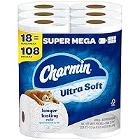 Ultra Soft Toilet Paper, 18 Super Mega Rolls = 108 Regular Rolls