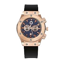 TPSOUM Men's Analogue Quartz Watch with Calendar Luxury Casual Stylish Men's Watch with Silicone Strap