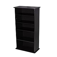 Atlantic Drawbridge XL Media Storage Cabinet - Holds up to 240 CD, or 108 DVD or 132 Blue-ray, Extended Wide Base, Compact Footprint Ideal for Apartment or Dorm Room, PN 37936251 in Black