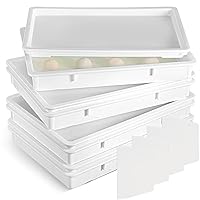 4 Pcs Dough Tray Kit Pizza Dough Proofing Box, 4 Trays and 4 Covers, Plastic Stackable Trays with Covers Pizza Storage Container Collapsible for Storage Safekeeping (25.98 x 17.91 x 3.23 Inch)