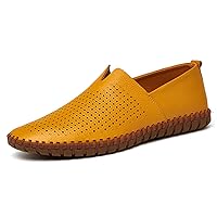 Men's Leather Espadrille Slip-On Plain Toe Casual Breathable Shoes