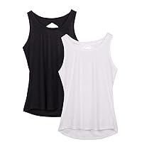 icyzone Open Back Yoga Tops for Women - Activewear Workout Clothes Exercise Fitness Tank Tops Sport Shirt