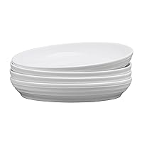 Mikasa Kamryn Vegan Bone China Lightweight Set of 4 Pasta Bowls, 8.5 Inch, White