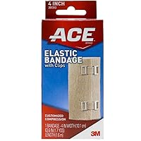 ACE Elastic Bandage (hook closure) 4 Inches 1 Each (Pack of 4)