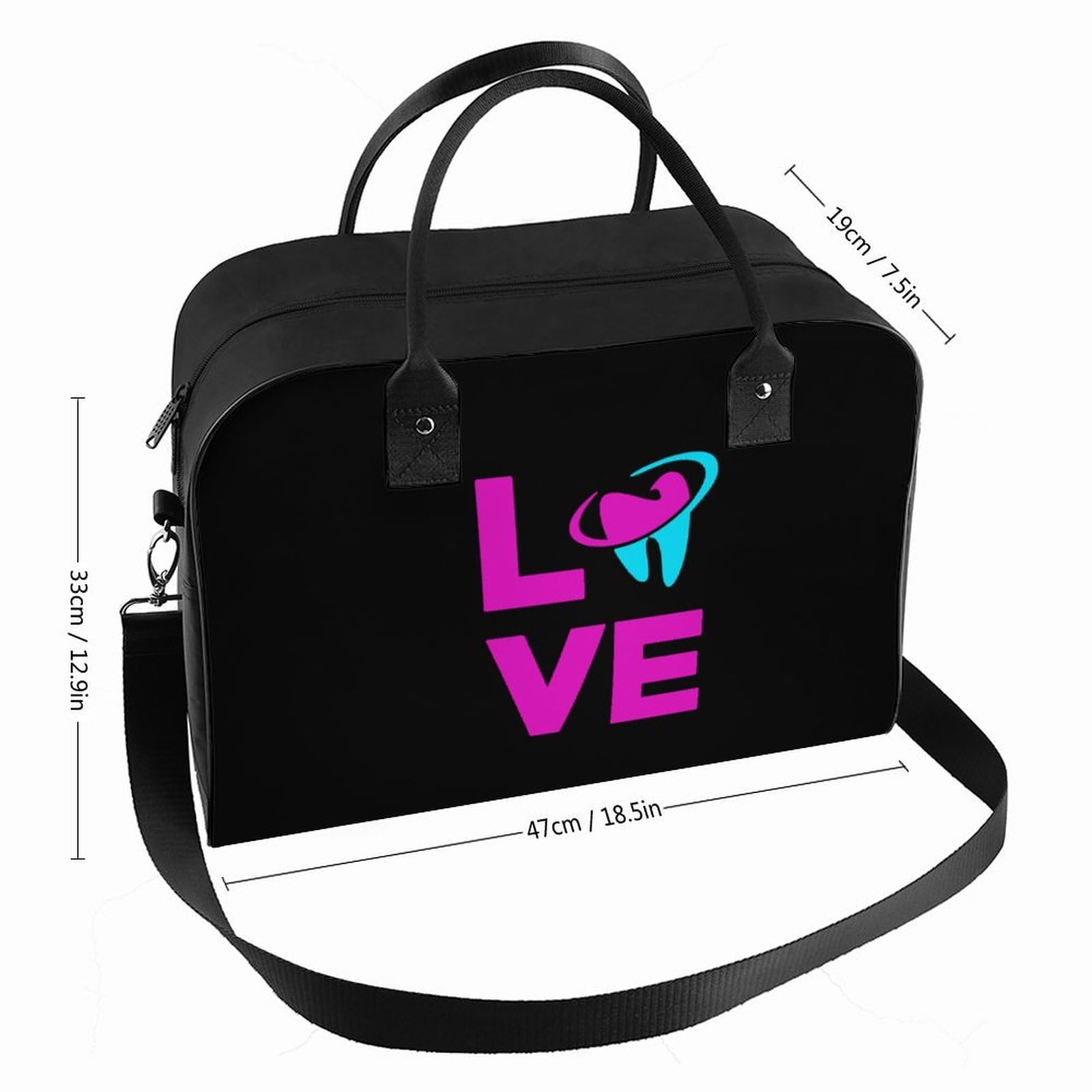 Love Dental Hygienist Large Crossbody Bag Laptop Bags Shoulder Handbags Tote with Strap for Travel Office