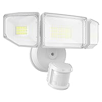 85W LED Security Lights Motion Sensor Light Outdoor, 8500LM, 6500K, IP65 Waterproof, 3 Head Motion Detected Flood Light for Garage, Yard, Porch (White)