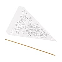 Fun Express Color Your Own Outer Space VBS Pennant Flags - VBS Vacation Bible School Supplies/Decor, 12 Pieces