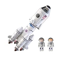 Space Shuttle Rocket Ship Toys for Kids Boys Age 3 4 5 6 7 8 9 Years Old, 5-in-1 STEM Science Educational Aerospace Toys with 2 Astronauts Figures, Projection Lamp, Space Toy Gift Birthday Christmas