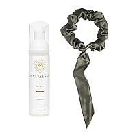 INNERSENSE Refresh Dry Shampoo + Helix Hair Labs Silk Slip Tie (Charcoal) Bundle | Non-Toxic, Cruelty-Free, Clean Haircare