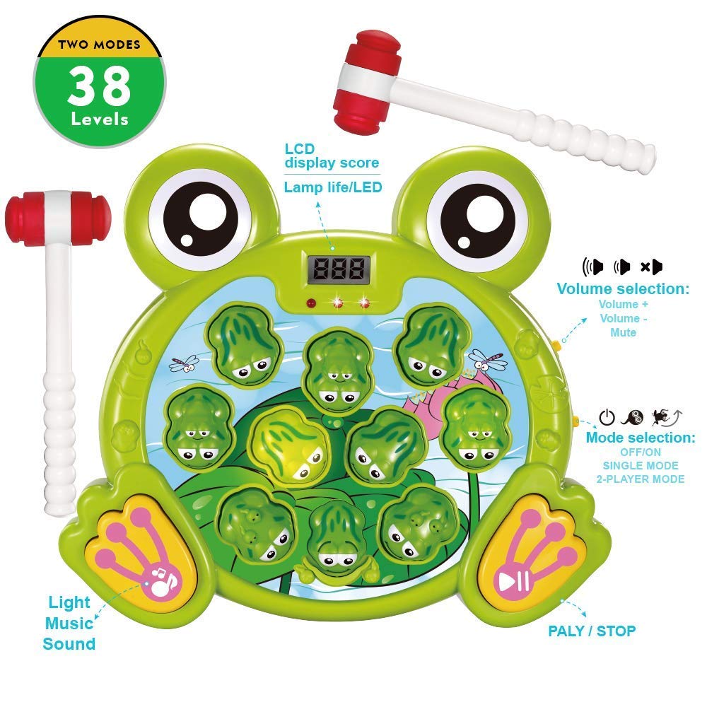 YEEBAY Interactive Whack A Frog Game & Pop Up Animals Toy