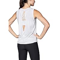 Mippo Workout Tops for Women Open Back Shirts Yoga Athletic Tops Running Muscle Tank Tops