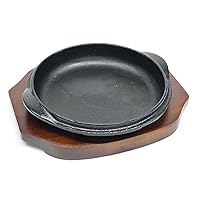 Asahi Iron Small Bowl (With Wooden Base) 16 (Gas, Induction, Oven Grill Pan, Toaster Oven Compatible), Commercial Use