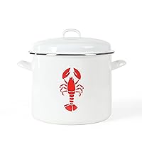Martha Stewart 16-Quart Enamel On Steel Scratch Resistant Lobster Stock Pot - Linen