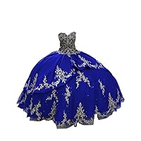 Sweetheart Princess Ball Gown Prom Formal Dresses Evening Gowns Floor Lenght Gold Embroidery 2024