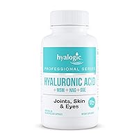 Hyalogic Hyaluronic Acid Delayed Release Capsules | Combo Formula w/Glucosamine MSM | Support Healthy Joints, Eyes and Skin and Overall Body | Promote Healthy Skin | 120 mg | Non-GMO (30 Count)