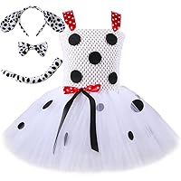 New Children's Dalmatian Dresses,Girls' mesh Puffy Princess Dresses,Holiday Party Animal Performance Dress Sets.