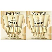 Pantene Hair Mask Miracle Rescue Shots, Intensive Repair Treatment for Damaged Hair, 4 count 0.5 oz Each, Twin Pack
