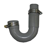 25-6860 Flexible Rubber P-Trap with Worm Drive Clamps for OD Tubes, 1 1/2