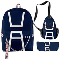 Boku No Izuku Midoriya Hero Academia Kid Backpack Schoolbag Suitable for teens students and unisex 3pcs (Style A)