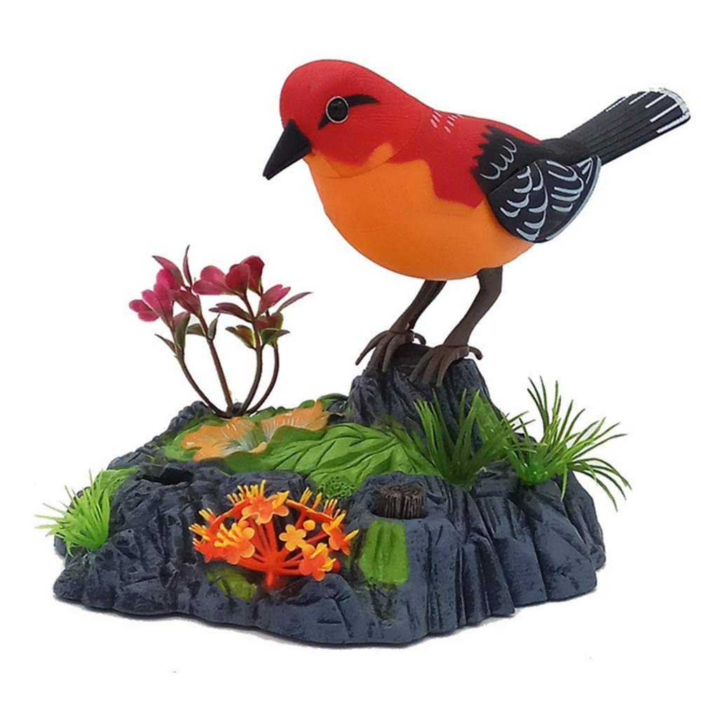 Ewer Chirping Dancing Bird with Voice Control Singing Chirping Birds Toy Realistic Sounds with Motion Sensor Activation Body Move Simulation Birds Pen Holders for Kids Electric Toys