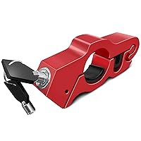 Turbo Motorcycle Lock (Red) - Anti-Theft Motorcycle Brake Lock w/Rubber Grips, Adjustable Sliders - CNC Aluminum Handlebar Scooter Lock - Lightweight Motorcycle Accessories for Scooters, ATVs