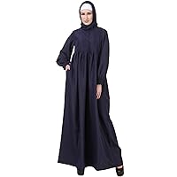 Muslim Blue Abaya Formal & Casual Wear Burqa Jilbab Maxi Dress AY-616