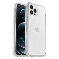 OtterBox iPhone 12 & iPhone 12 Pro Symmetry Series Case - STARDUST (SILVER FLAKE/CLEAR), ultra-sleek, wireless charging compatible, raised edges protect camera & screen