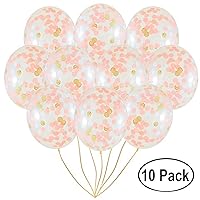 Rose Gold Confetti Balloons | 10 Pack Large 18