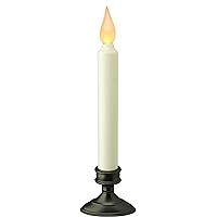 FPC1205A Battery Operated 9 inch Flameless Window Candle with Amber Flicker Flame and Dusk To Dawn Sensor Timer, Aged Bronze Base