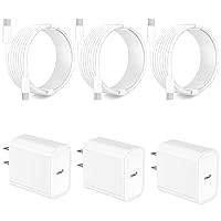 iPhone 15 Charger Fast Charging [MFi Certified], GEONAV 3Pack 20W Type-C Power USB-C Wall Charger+10FT Long USB-C to USB-C Cable Compatible with iPhone 15/15 Plus/15 Pro/15 Pro Max/iPad Pro/Air/Mini