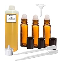 Grand Parfums Perfume Oil Set - Black Women Type - Our Interpretation, with Roll On Bottles and Tools to Fill Them (4 Oz)