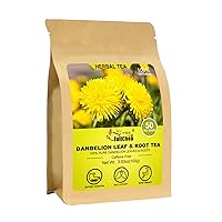 FullChea - Dandelion Leaf & Root Tea bags, 50 Teabags - Natural Dandelion Herbal Tea for Liver & Kidney Health - Non-GMO - Caffeine-free - Support Digestion & Boost Immune System